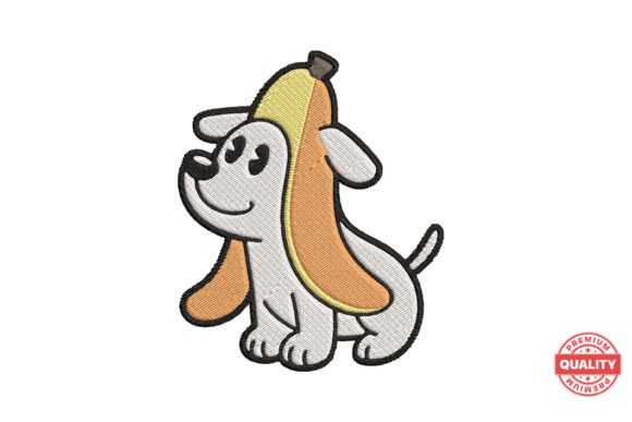Banana Hat Puppy Embroidery Design: A Charming Halloween Touch for Personalized Gifts