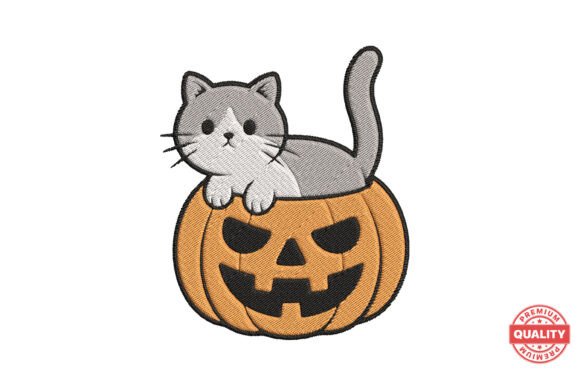 Cat in Pumpkin Embroidery: A Charming Touch for Personalized Gifts
