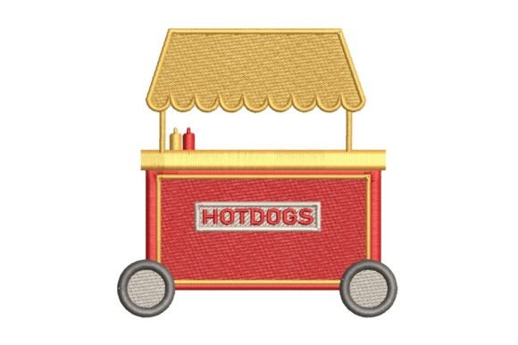 Classic Hot Dog Stand Embroidery Design