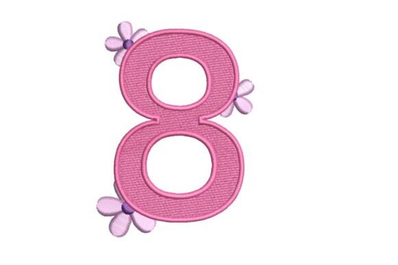Floral Number 8 Embroidery for Seasonal Charm