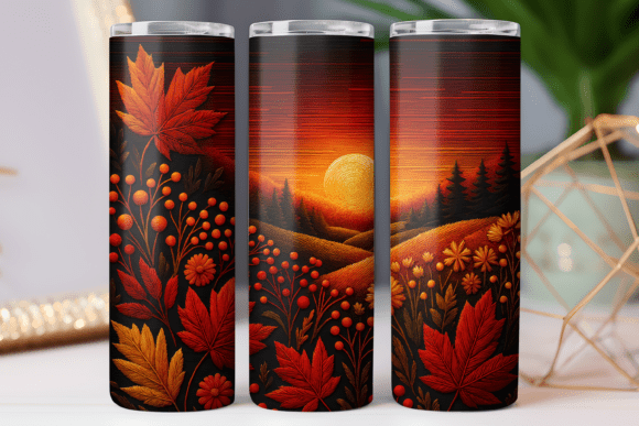 Floral Tumbler Wrap for Seasonal Embroidery