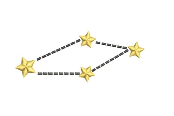 Gold Star Constellation Embroidery Design