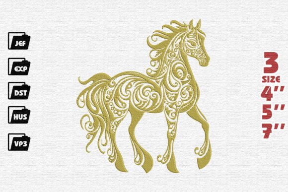h1Majestic Golden Filigree Horse Embroidery Design Review/h1