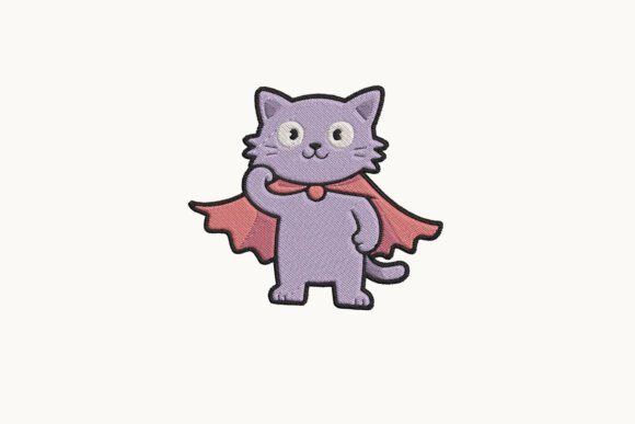 Hero Cat with Cape Embroidery: A Charming Design for Personalized Gifts
