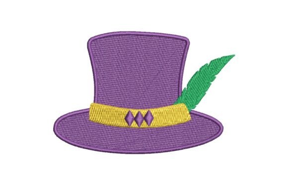 Mardi Gras Top Hat Embroidery Design