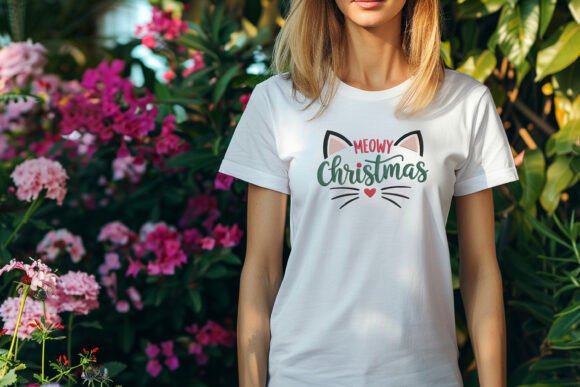 Meowy Christmas Cat Face Embroidery Design