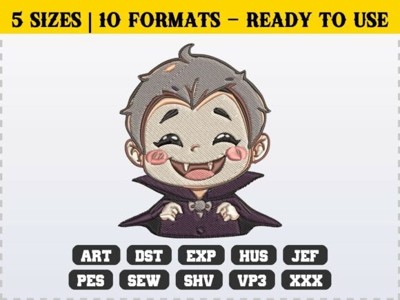 Monster Vampire Boy Embroidery Pattern Review for Business Use