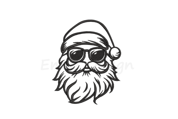 Retro Santa Embroidery, Christmas Design