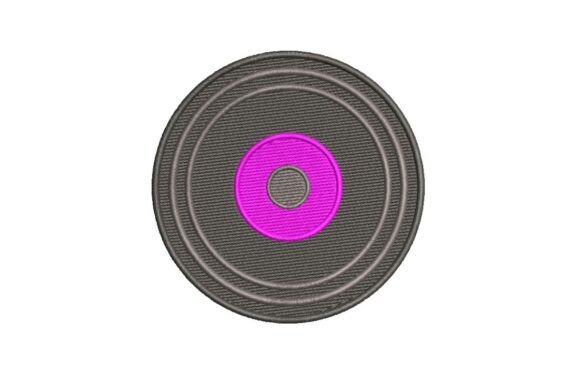 Retro Vinyl Record Embroidery Design