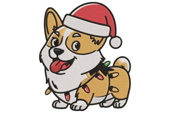 Sassy Christmas Corgi Embroidery Design